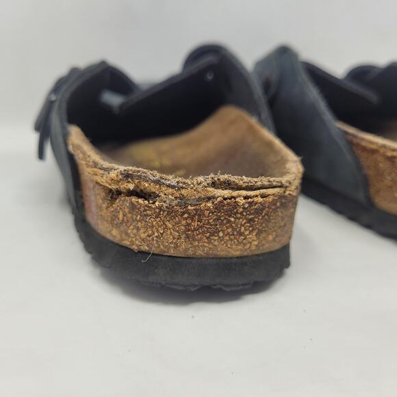 Birkenstock Boston Clogs EU40 US9 Dark Gray Nubuck Slip On Comfort Slides - Picture 4 of 12